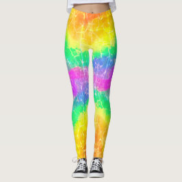 Leggings Leguas de tinta de mosaico multicolor