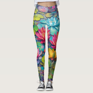 Leggings Leguas florales de Lily Pond - Lirio de agua elega