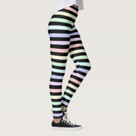 Leggings Leguas pastorales y piernas rayadas negras