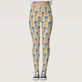 Leggings Legumbres con motivos de tinta de piña de arcoiris