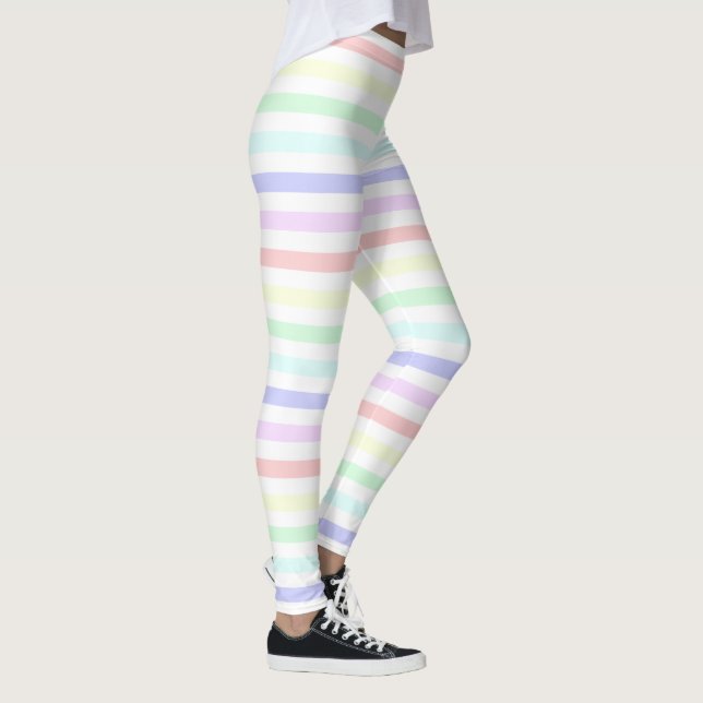 Leggings Legumbres pastorales y blancas a rayas (Derecha)