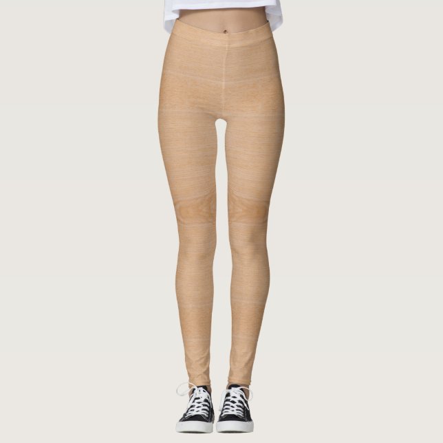 Leggings Lejas capri de grano de madera marrón claro (Anverso)