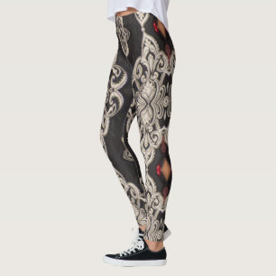 Leggings Lejas de patrón en blanco y negro