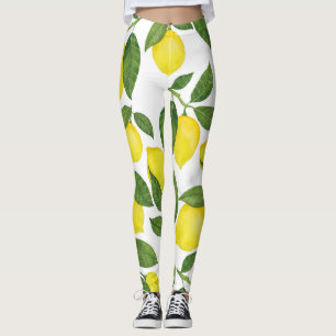 Leggings Lemones acuarela: Patrón de frutas de verano
