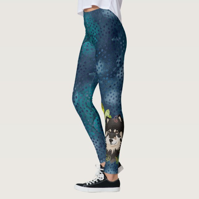 Leggings Leñones Lapphund finlandeses (tonos azules) (Izquierda)