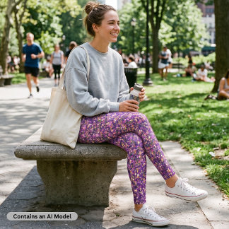 Leggings Lentejuelas de Confeti Rosa Purpura Brillante