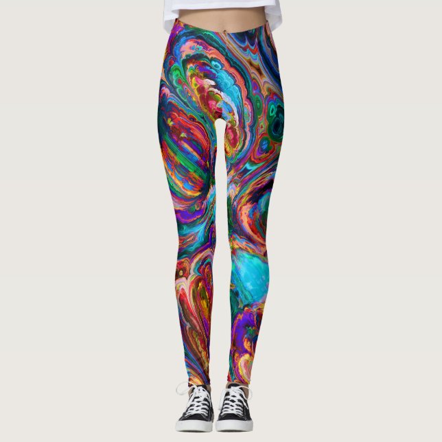 Leggings lentes abstractas de arco iris (Anverso)