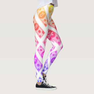 Leggings lentes de dinero arco iris