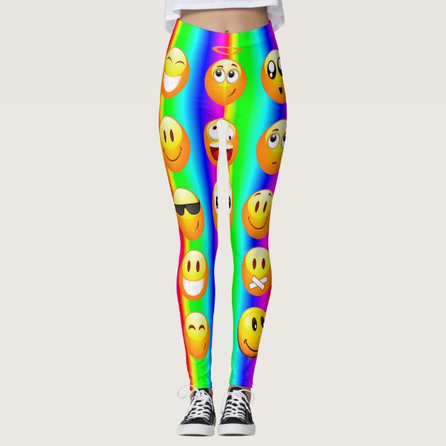 Leggings lentes de emoji arcoiris (Anverso)