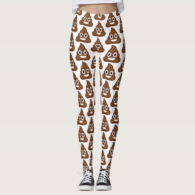Leggings lentes de emoji de poop (Anverso)