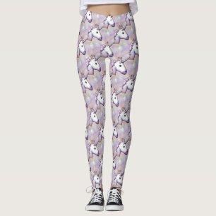 Leggings lentes de emoji de unicornio holograma