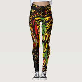 Leggings León rasta de las piernas de fuego de Judá