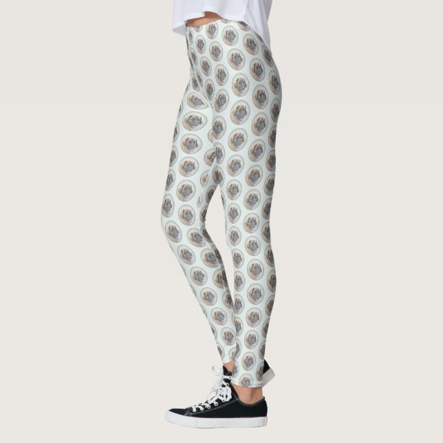 Leggings Leonberger Painting - Cute Original Dog Art (Izquierda)