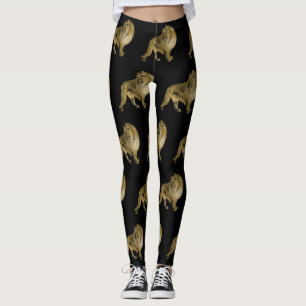 Leggings Leones negros y dorados