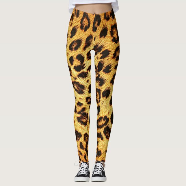 Leggings Leopard de moda: Patrón de diseño de piel. (Anverso)