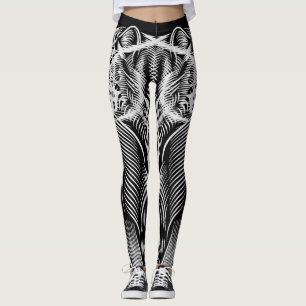 Leggings Leopard Line Flow – Artístico Blanco y Negro