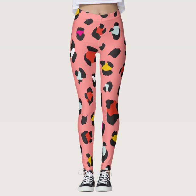 Leggings Leopard Pattern de moda de los años 80 (Anverso)