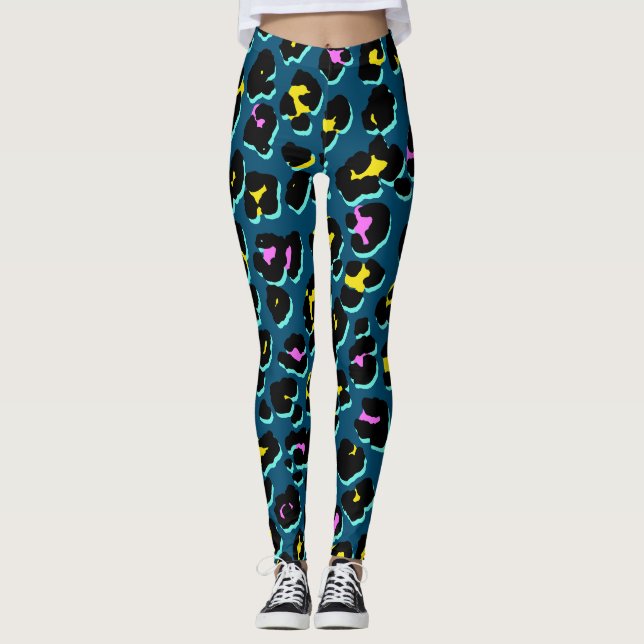 Leggings Leopard Pattern de moda de los años 80 (Anverso)