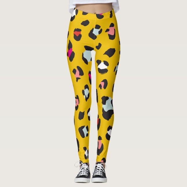 Leggings Leopard Pattern de moda de los años 80 (Anverso)