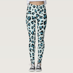 Leggings Leopard Print, Leopard Spots, Blue Leopard
