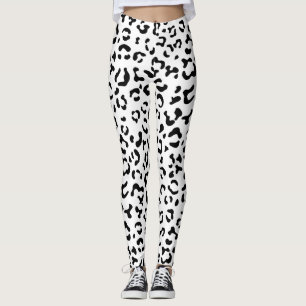 Leggings Leopard Print, Leopard Spots, Negro Y Blanco
