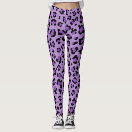 Leggings Leopard Print, Leopard Spots, Purple Leopard