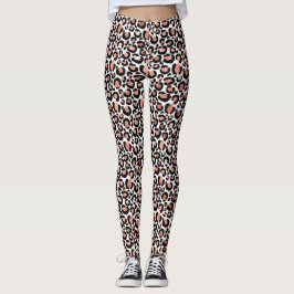 Leggings Leopard Print Rosa Gold Trendy