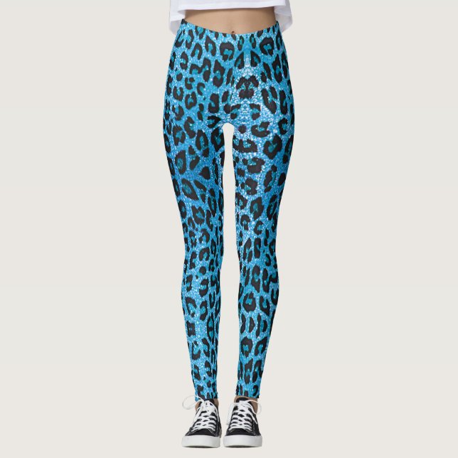 Leggings Leopardo azul de garganta (Anverso)