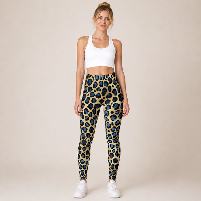 Leggings Leopardo Azul Dorado (Subido por el creador)