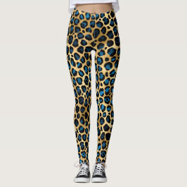 Leggings Leopardo azul y oro