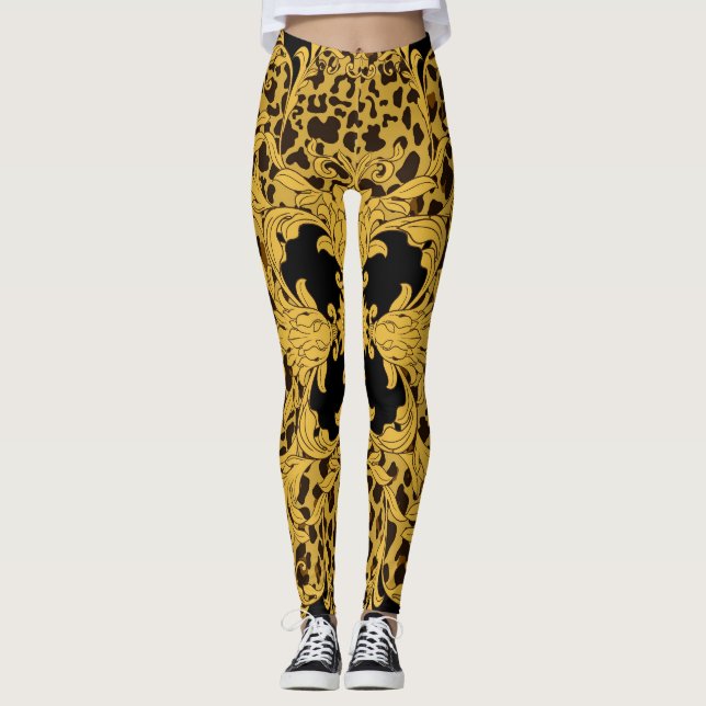 Leggings Leopardo barroco, impresión de animales orgánicos (Anverso)