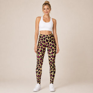 Leggings Leopardo Burgundy Dorado