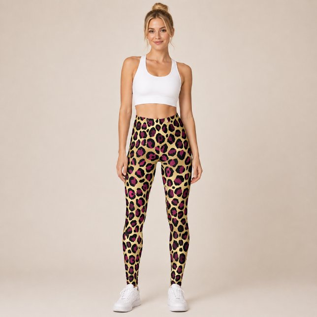 Leggings Leopardo Burgundy Dorado (Subido por el creador)