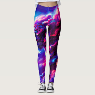 Leggings Leopardo Cósmico Futurista Neon