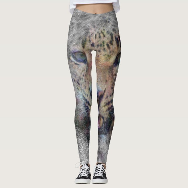 Leggings leopardo de animales artísticos (Anverso)