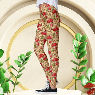 Leggings Leopardo de lujo con impresión de hongos