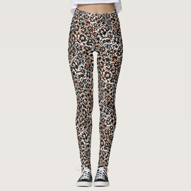 Leggings leopardo, de moda, visto, marrón (Anverso)