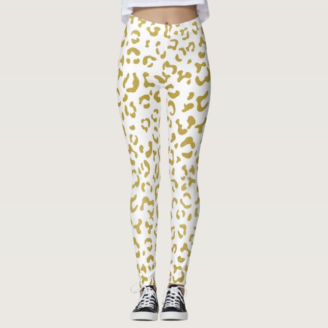 Leggings Leopardo de oro, Purpurina de oro, impresión de le (Anverso)