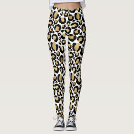 Leggings Leopardo dorado, blanco y negro