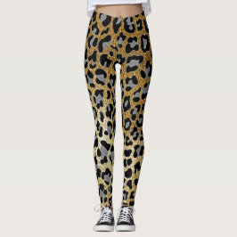 Leggings Leopardo dorado de impresión 