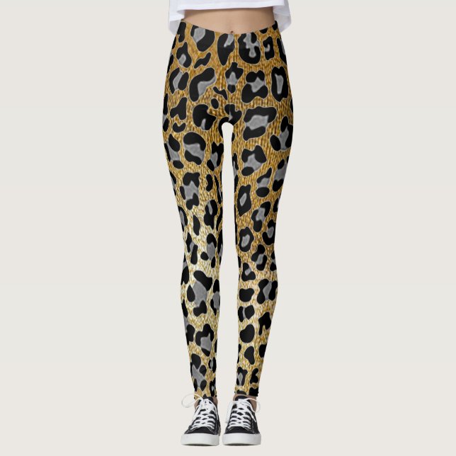 Leggings Leopardo dorado de impresión  (Anverso)