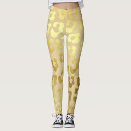 Leggings Leopardo dorado de las piernas de vestir