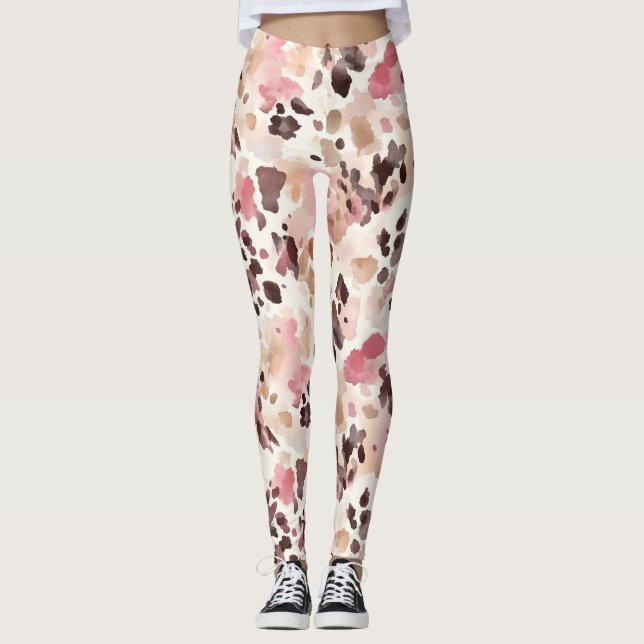Leggings Leopardo marrón crema rosa (Anverso)