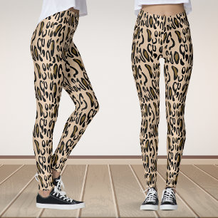 Leggings Leopardo marrón y dorado Impresión Yoga Pants Fitn