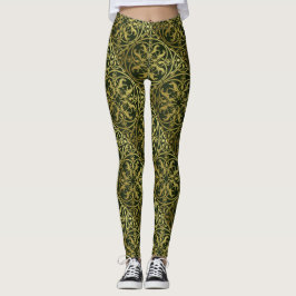 Leggings Leopardo Metálico del León de la Heraldo del Renac