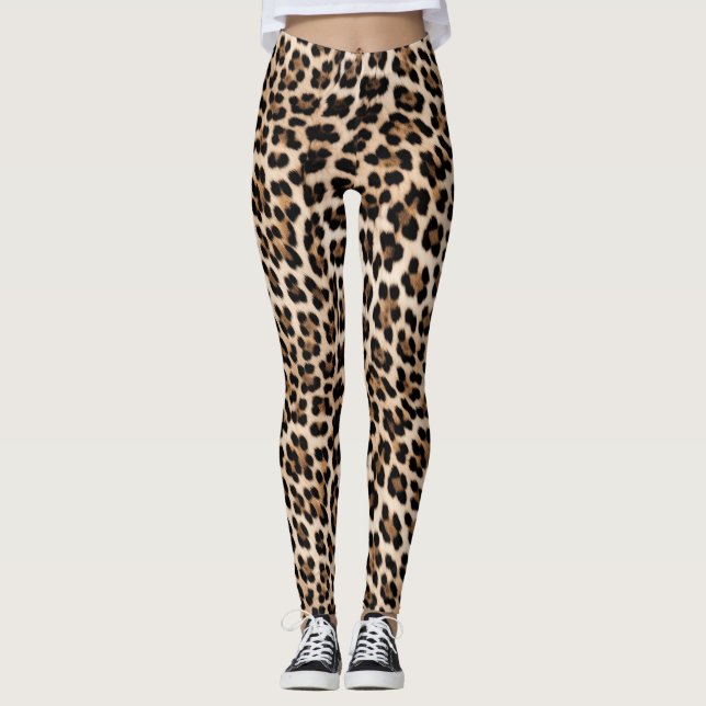 Leggings Leopardo negro cremoso (Anverso)