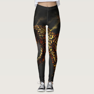 Leggings Leopardo negro de oro - Leopardos impresos y panta