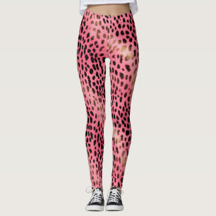 Leggings Leopardo negro rosado