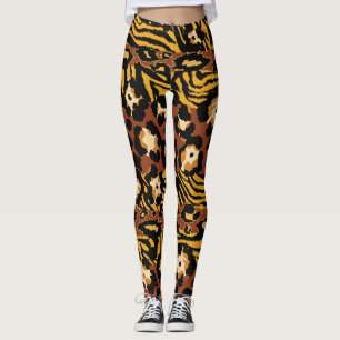 Leggings Leopardo, pieles de tigre, patrón salvaje.