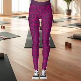 Leggings Leopardo Print-Magenta